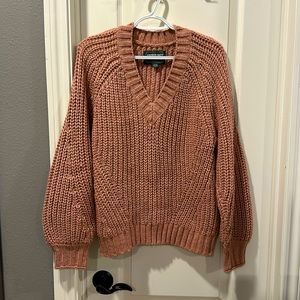 American Eagle Cable Knit V Neck Sweater